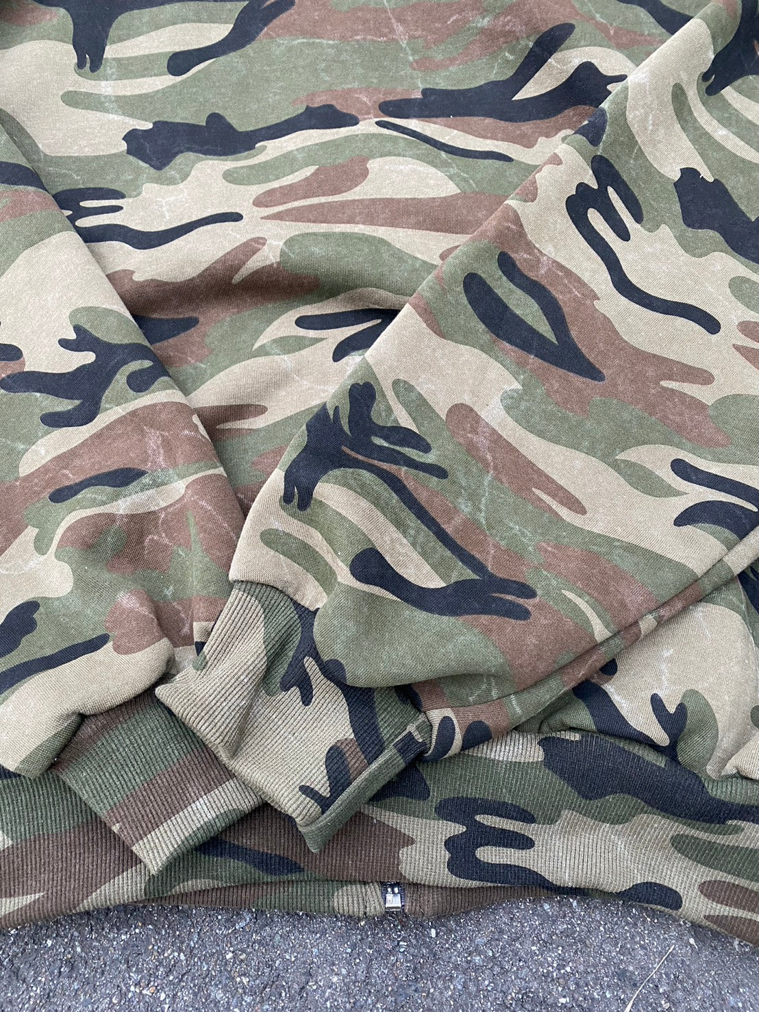 裏地フリースオーバーサイズ迷彩パーカー GY-002