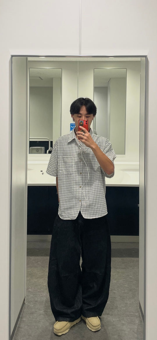 ショート丈チェックシャツ HAT-001