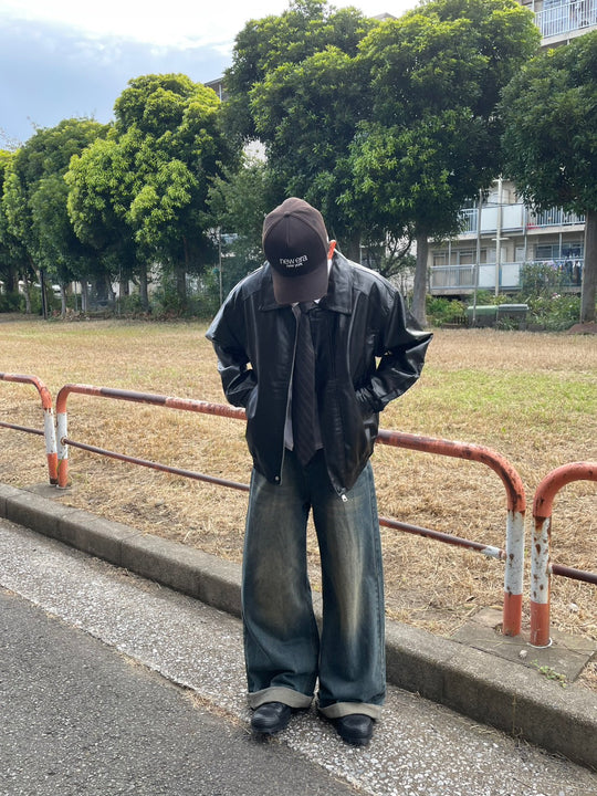 ヴィンテージPUレザーオープンジャケット YMA-002