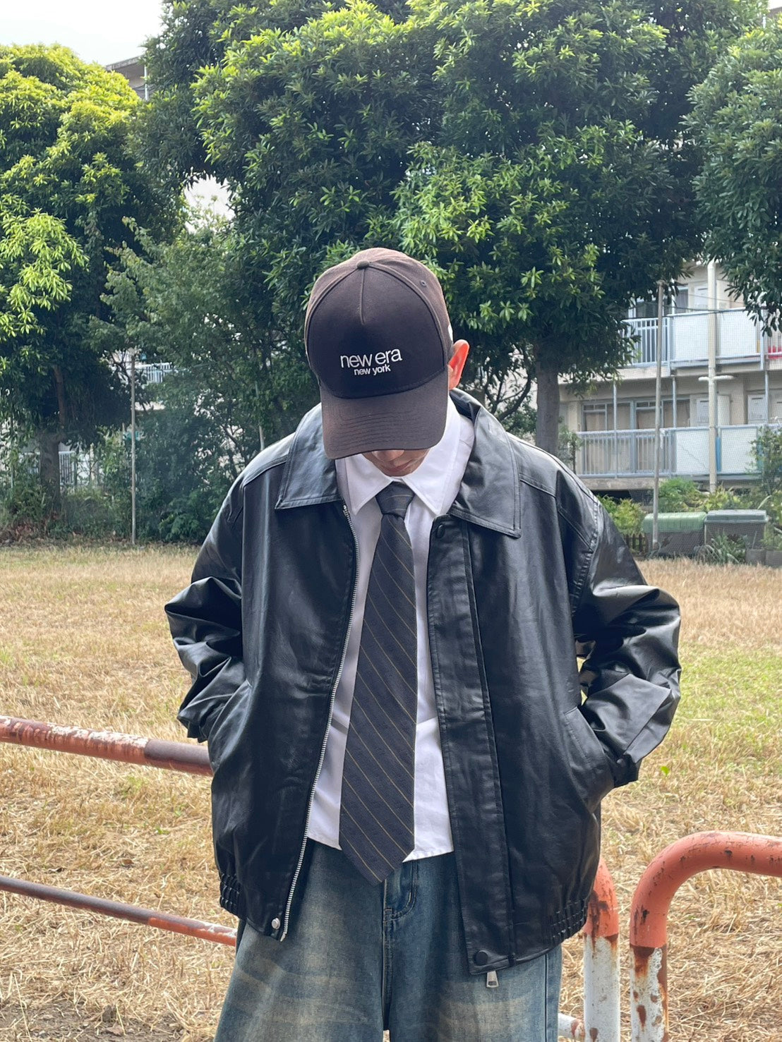 ヴィンテージPUレザーオープンジャケット YMA-002