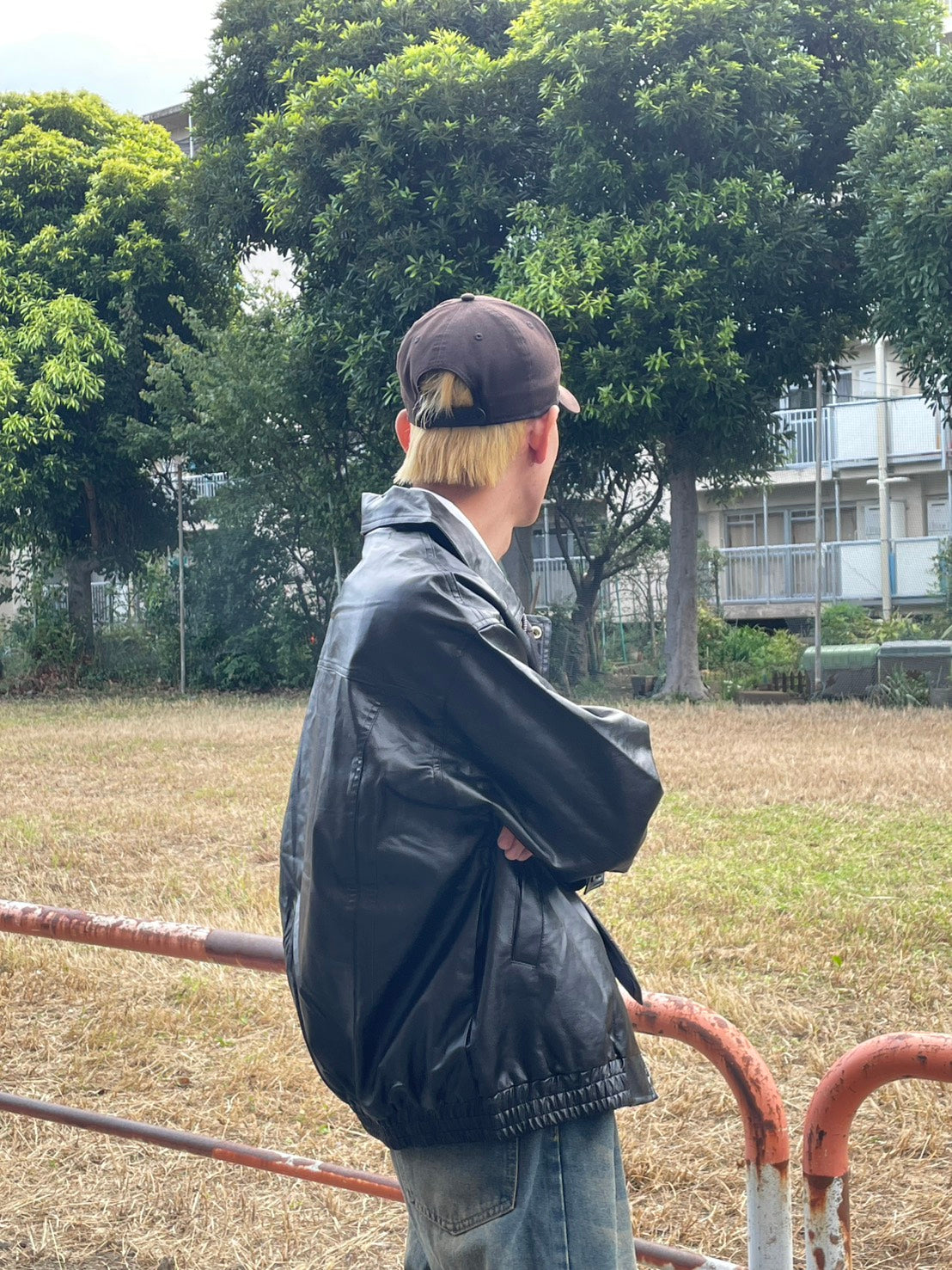 ヴィンテージPUレザーオープンジャケット YMA-002