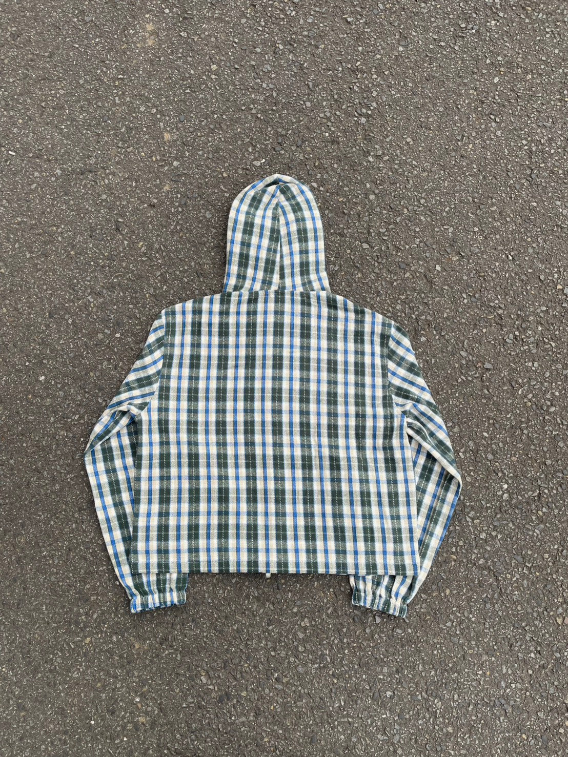 クロップド丈 ネルチェック フードジップブルゾン YMA-003