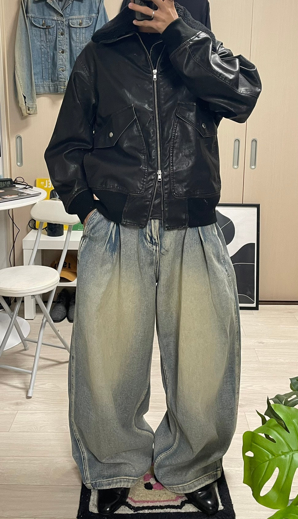 ヘビーウエイトバギーデニムパンツ YMA-004