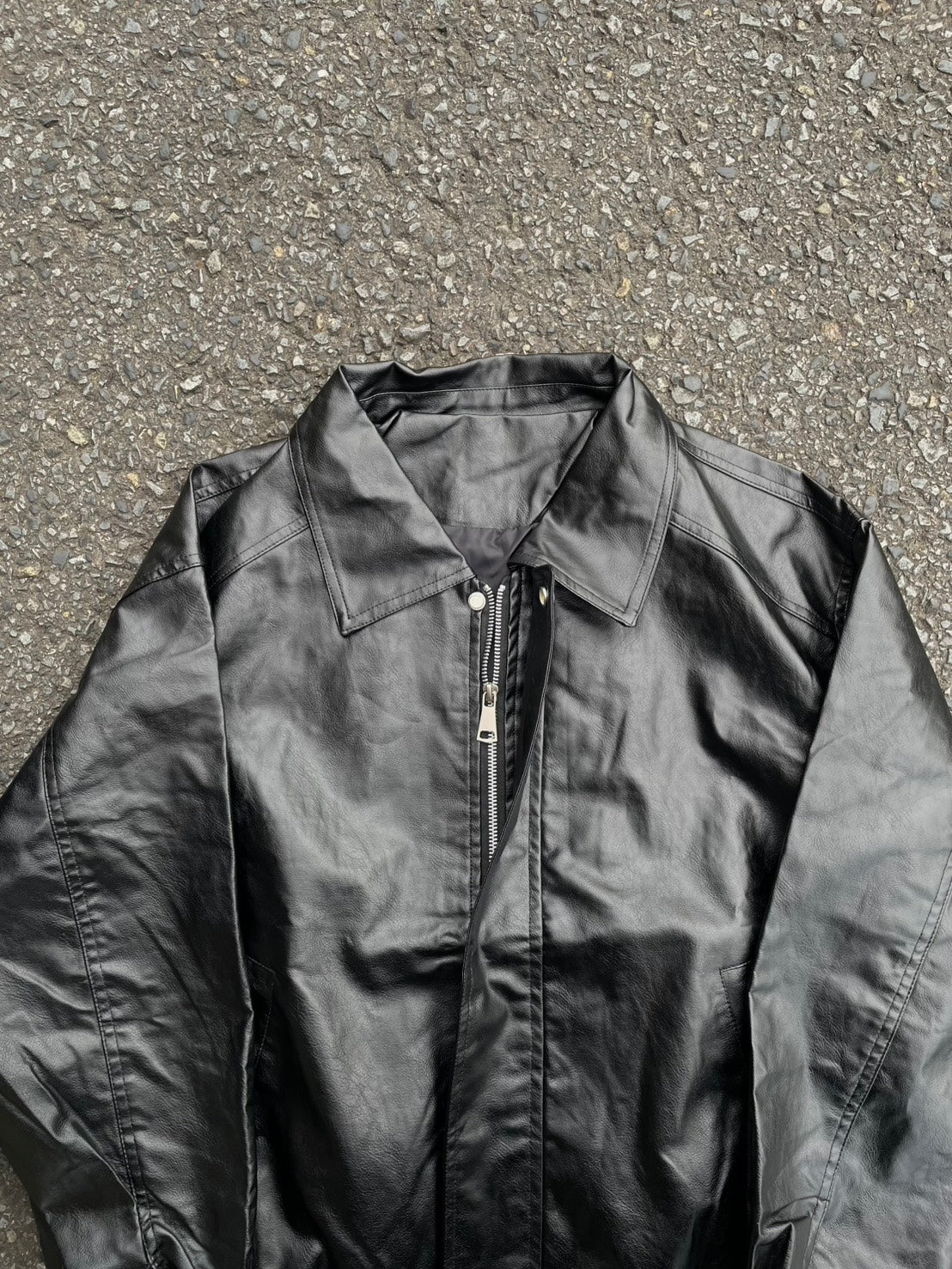 ヴィンテージPUレザーオープンジャケット YMA-002