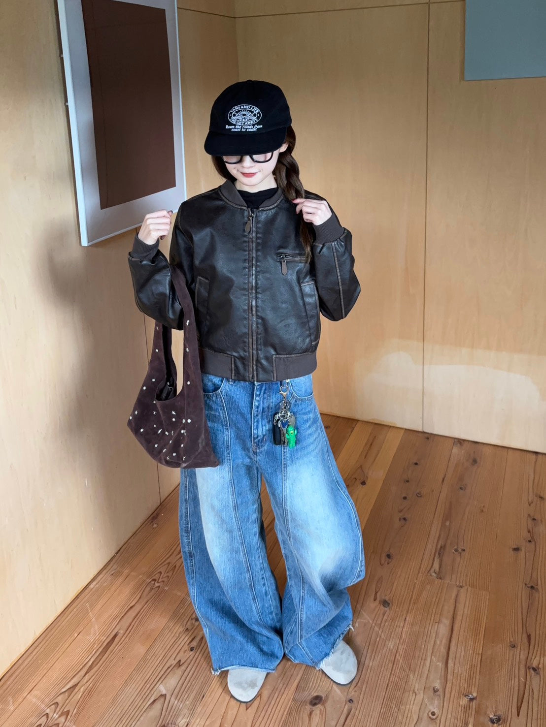 ヴィンテージブラウン ショートレザーブルゾン SCK-027