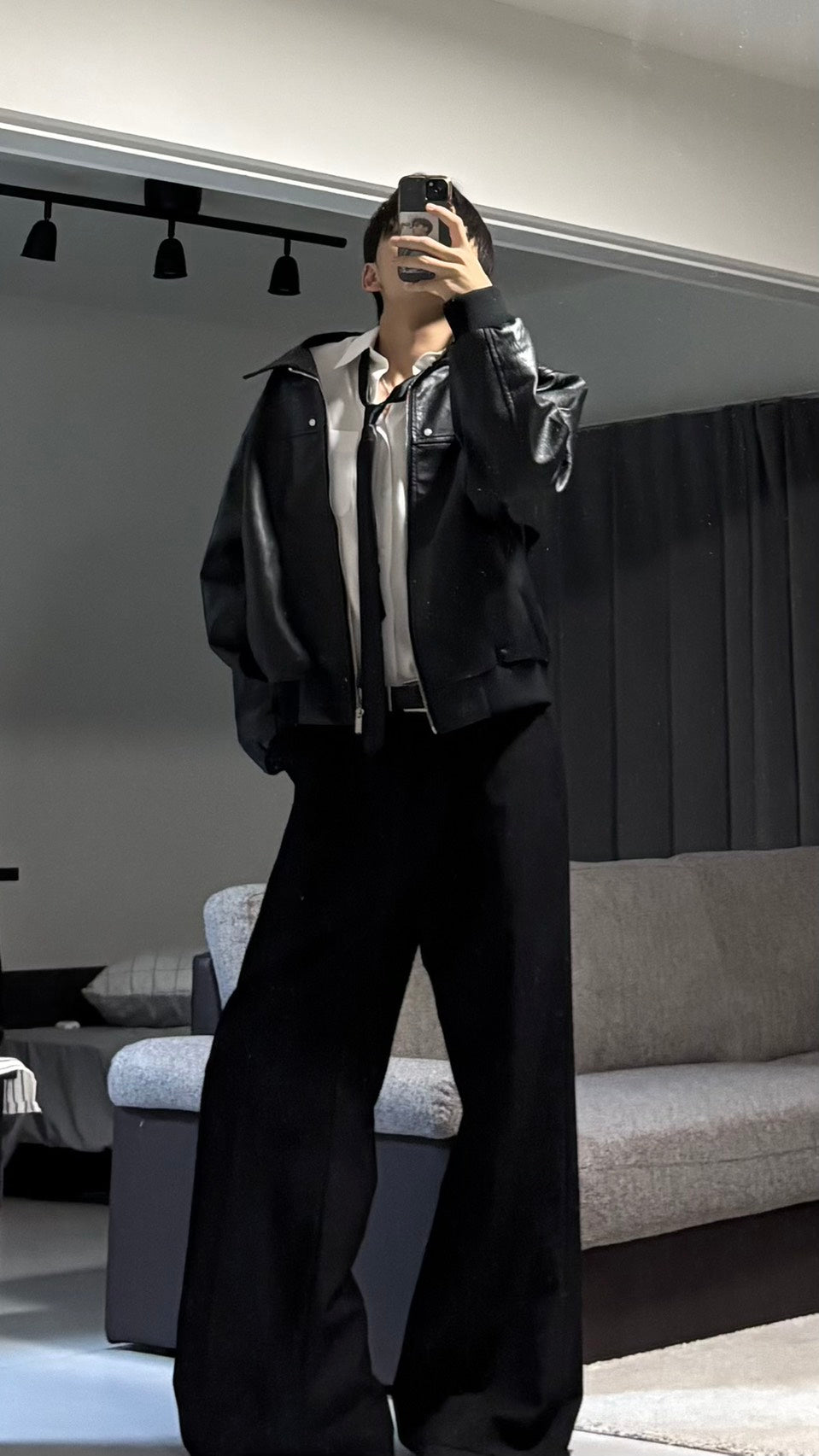 ヴィンテージフェイクレザーブルゾン HOR-001