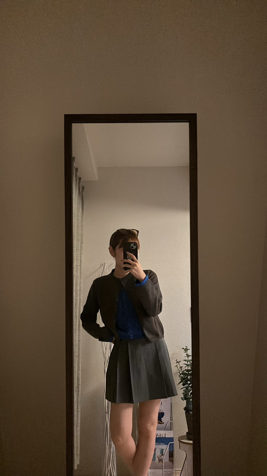 フェイクレイヤードクルーニットカーデ RIM-005