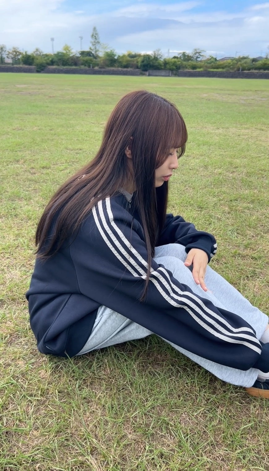 レトロ調ラインスウェットトップス NNK-001