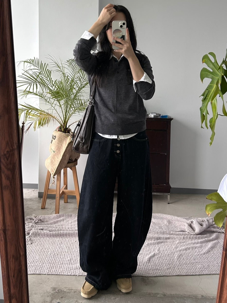 ステッチボタンフライカーブデニム OT-027