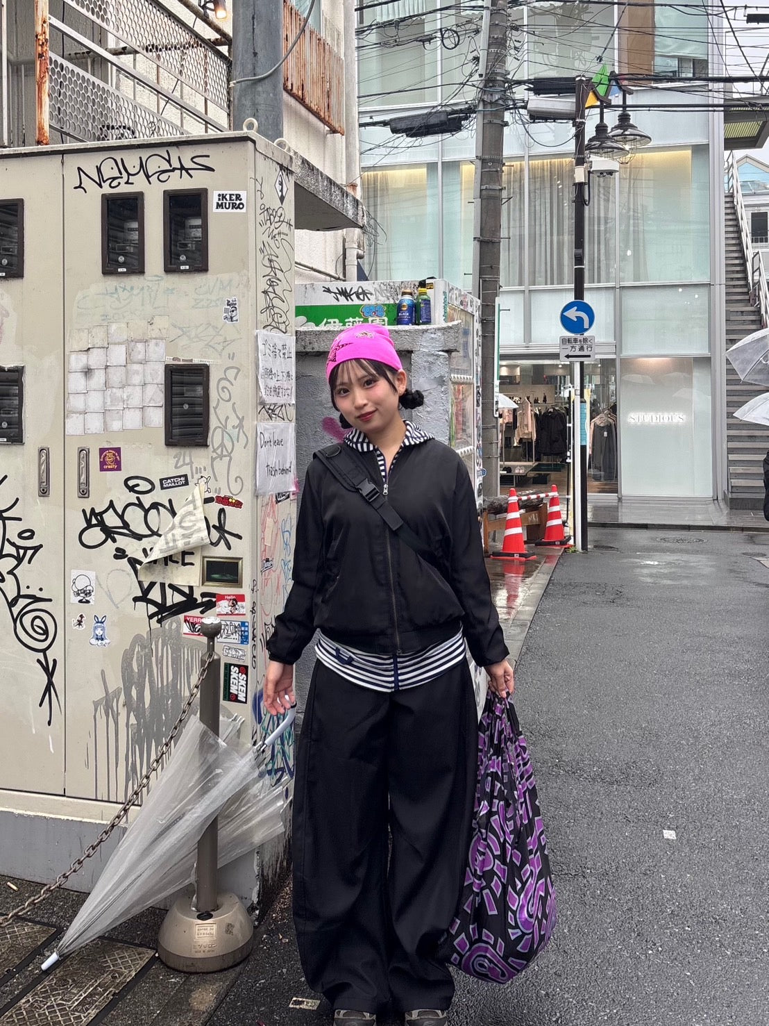 タックワイドハイウエストスラックスパンツ PC007