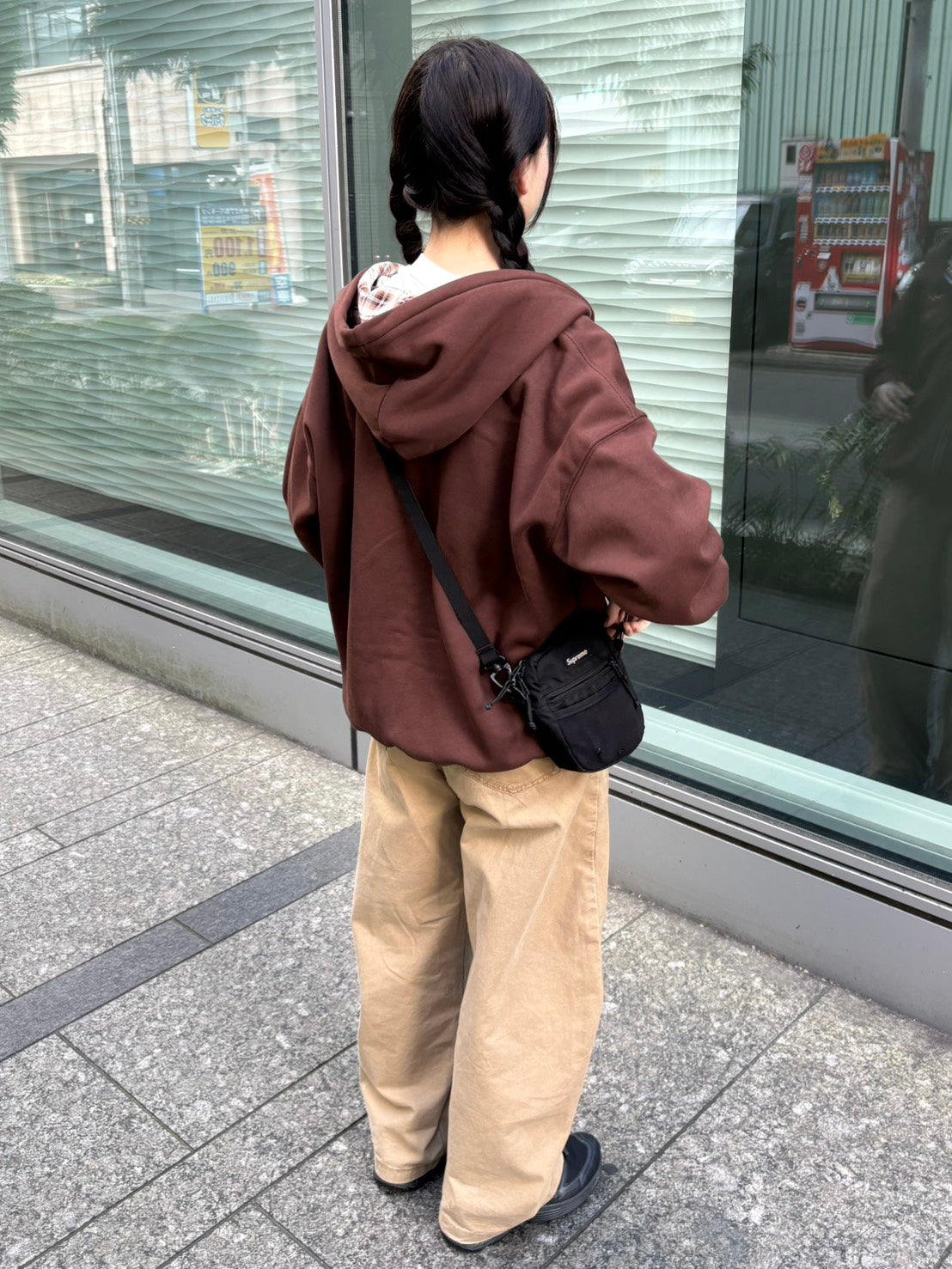 チェック裏地オーバーサイズフーディ SYA-004