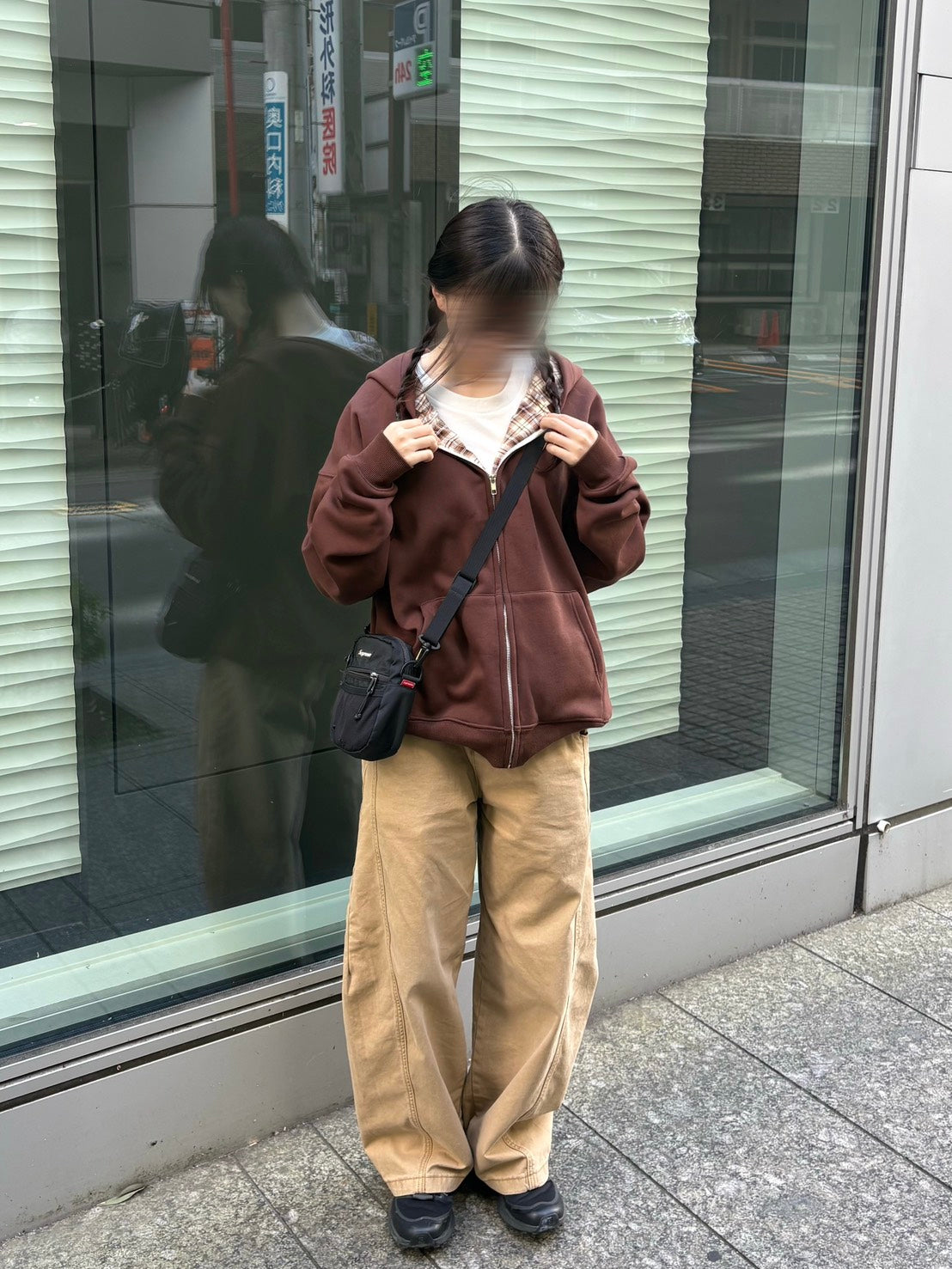 チェック裏地オーバーサイズフーディ SYA-004