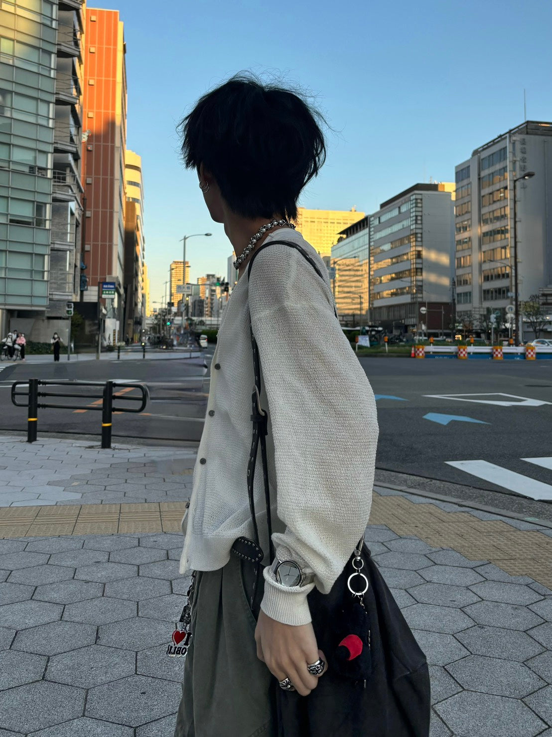 テンセルリネンVネックニットカーデ KES-001