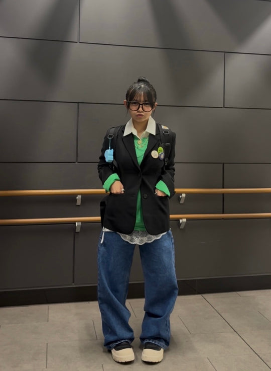 バックアートプリントワイドデニムパンツ TR-008