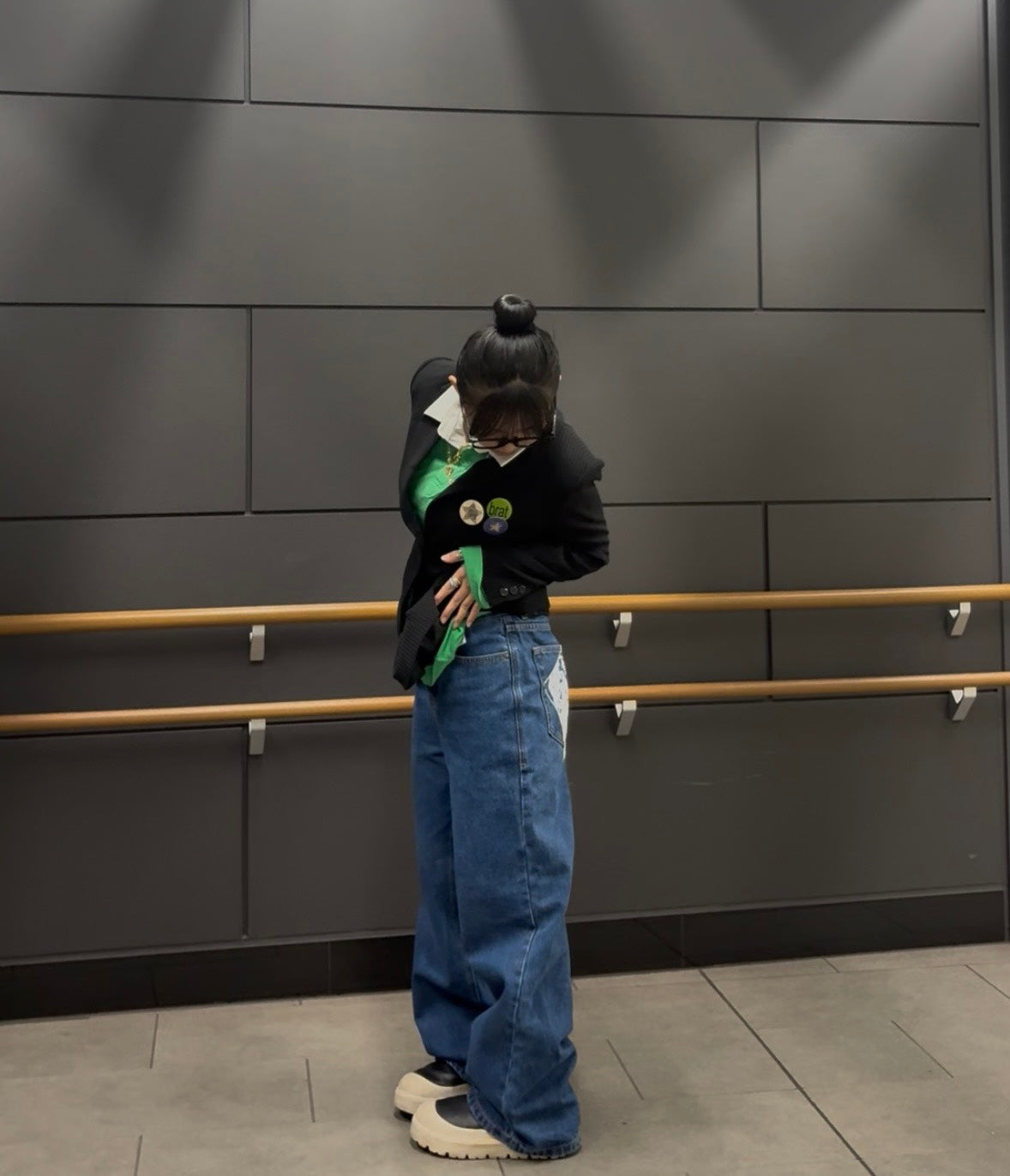 バックアートプリントワイドデニムパンツ TR-008