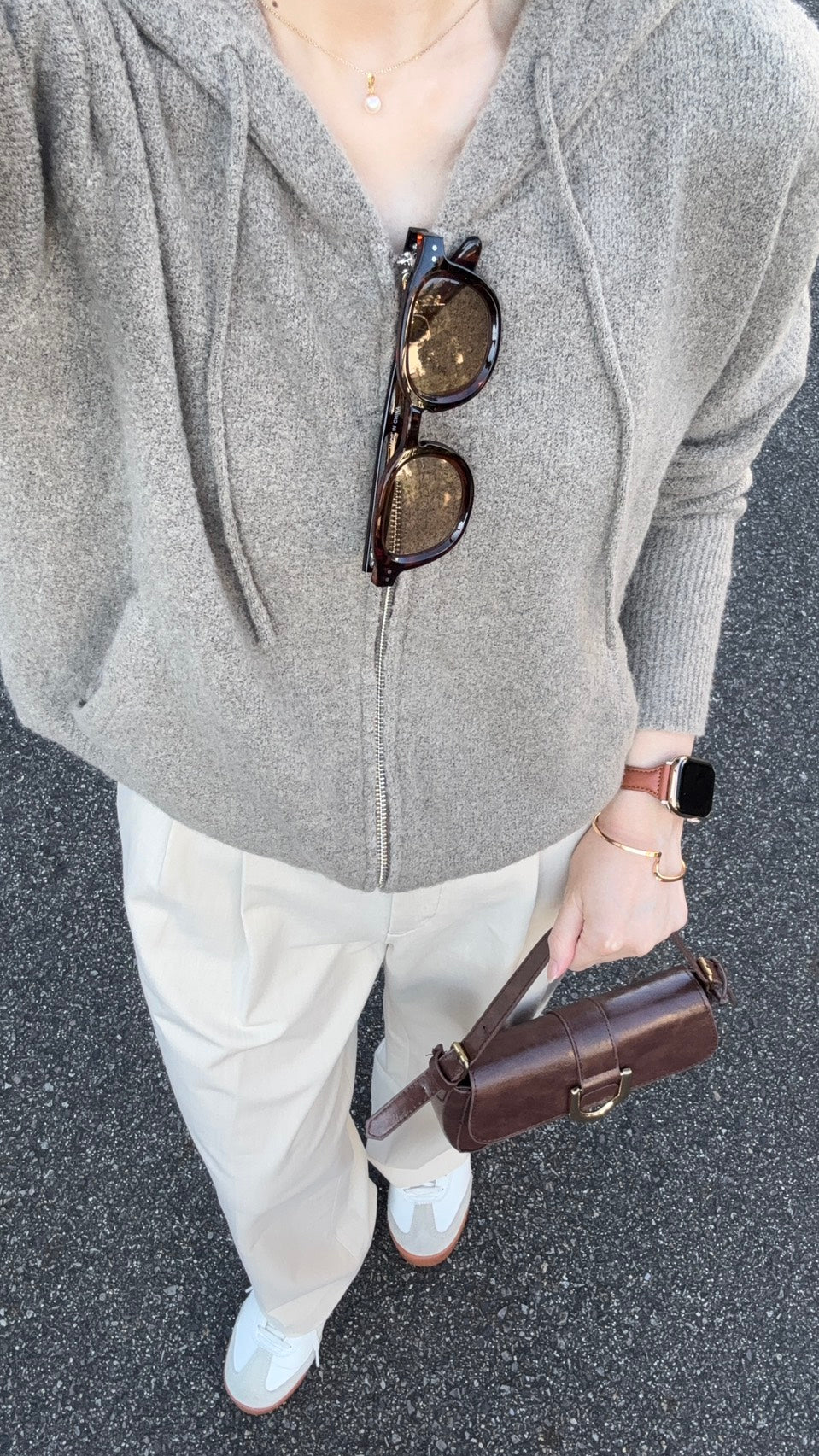 ウールタッチジップニットパーカー CLG004