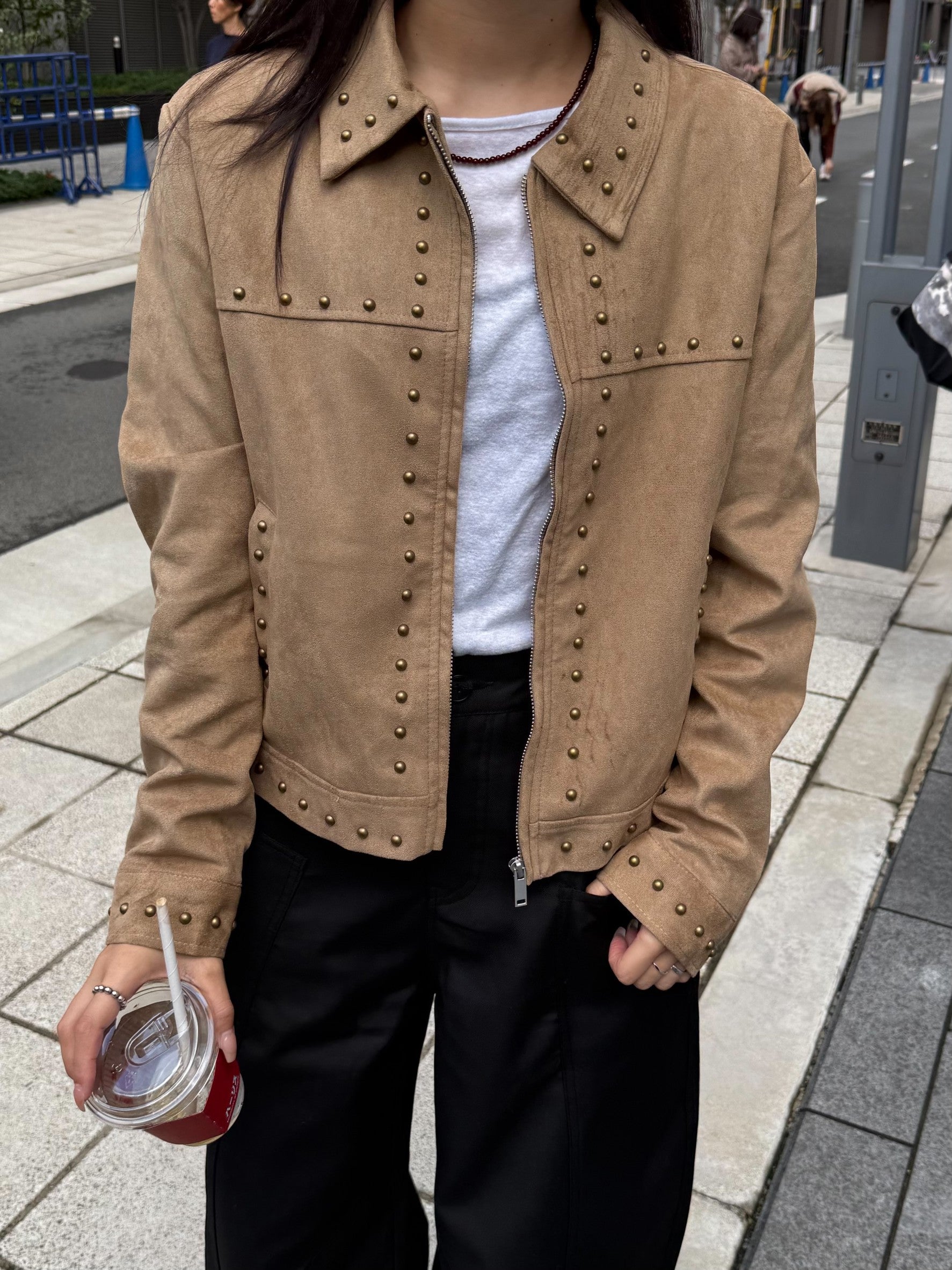 スエードスタッズショートジャケット/レトロ TM-009