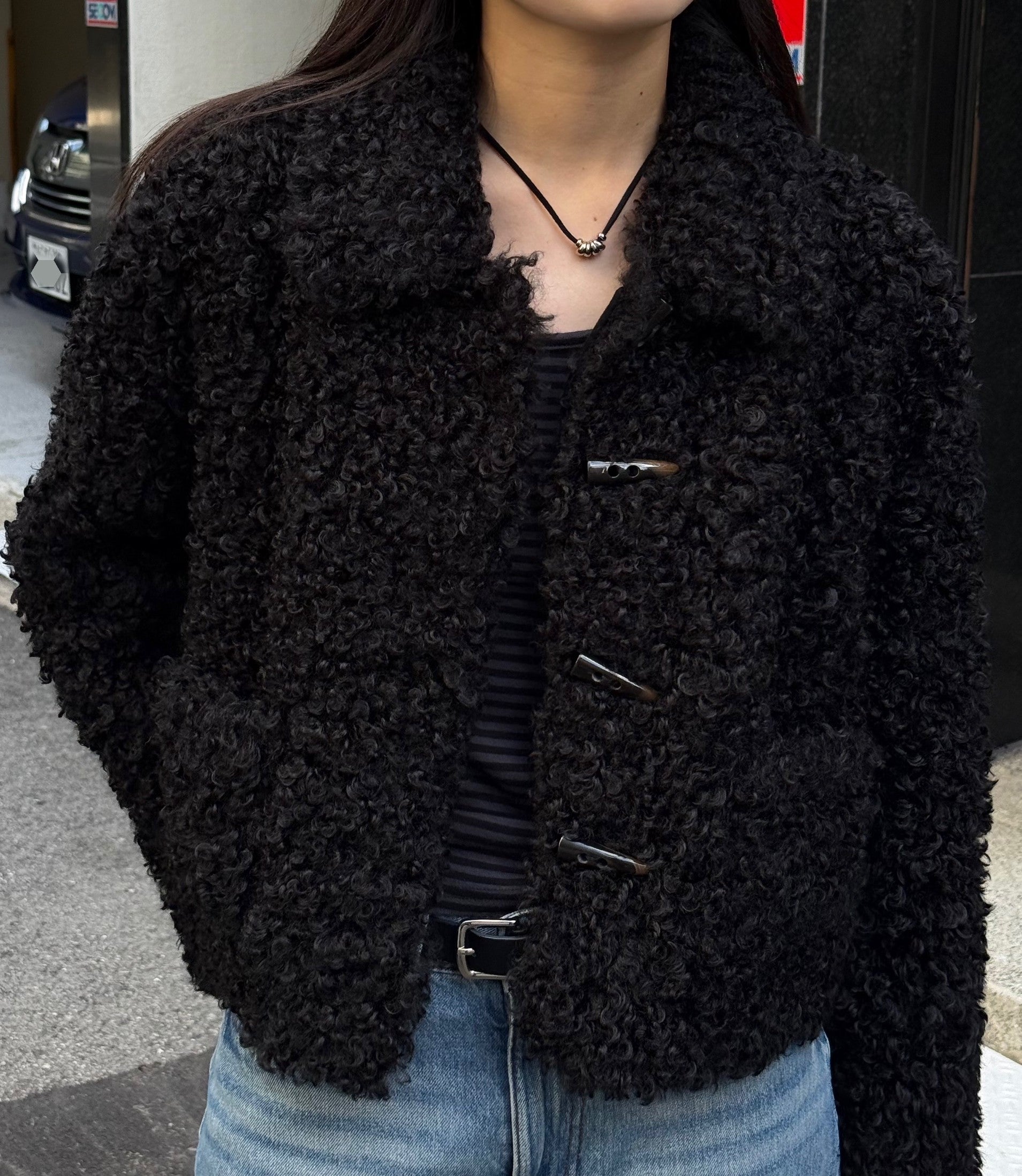 ボアトグルショートジャケット/モードブラック TM-011