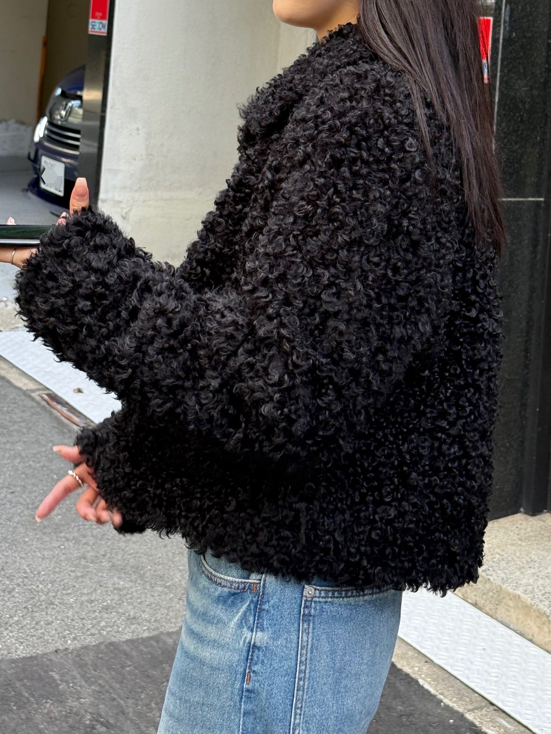 ボアトグルショートジャケット/モードブラック TM-011