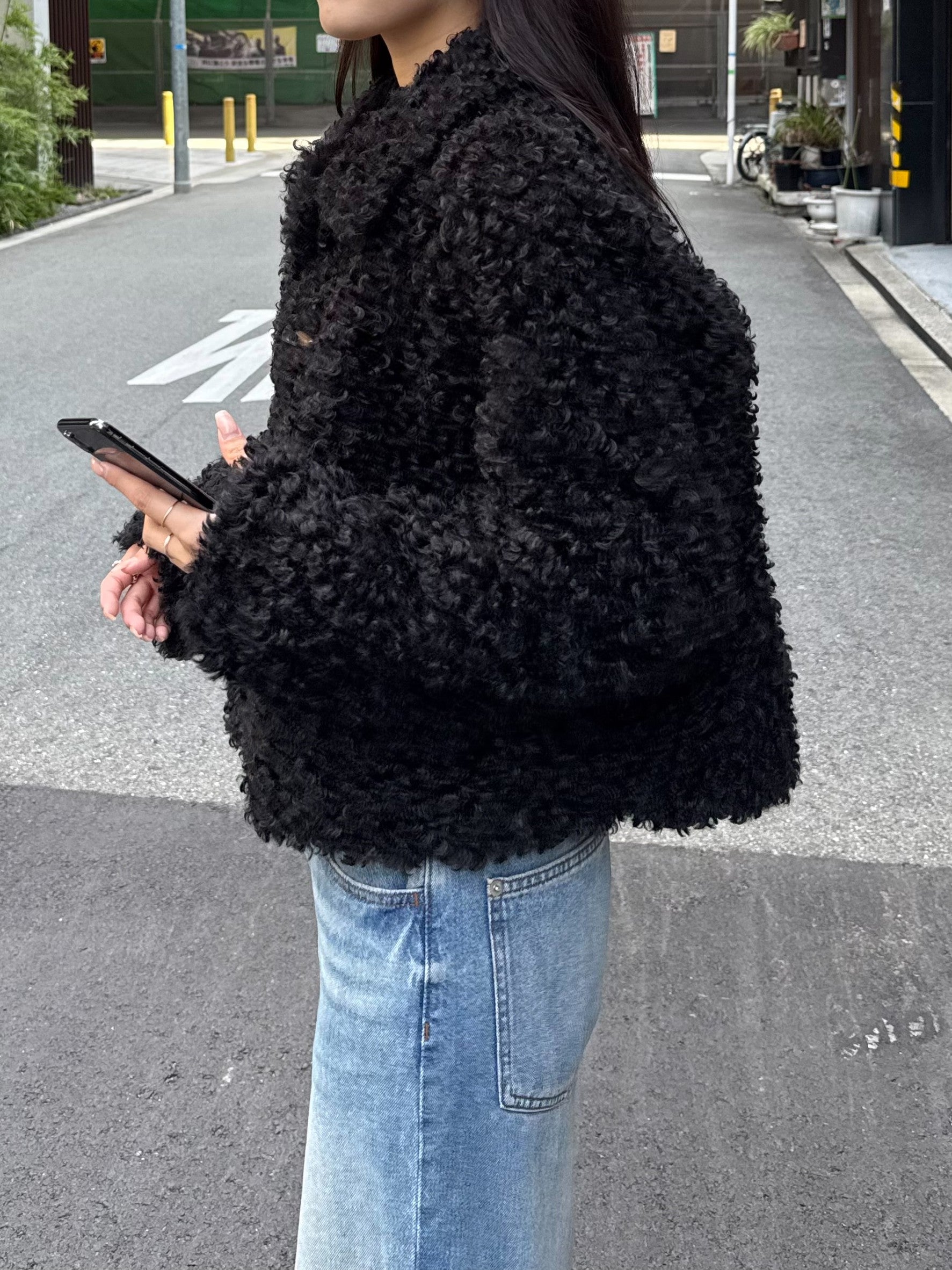 ボアトグルショートジャケット/モードブラック TM-011