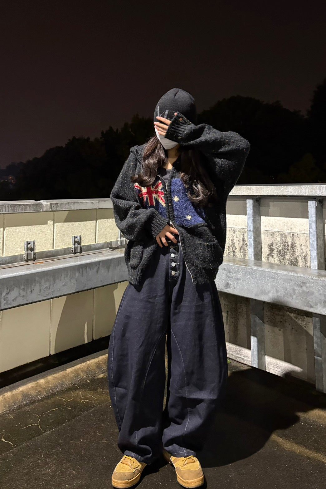 カーブステッチワイドデニム LO-001