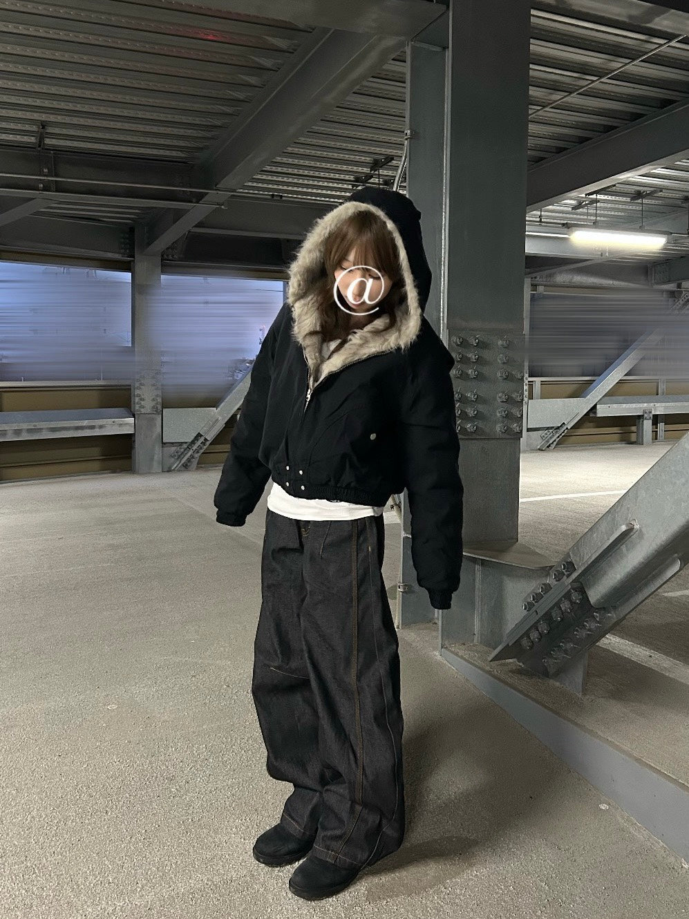 フェイクファーライニングショートブルゾン LLS-017