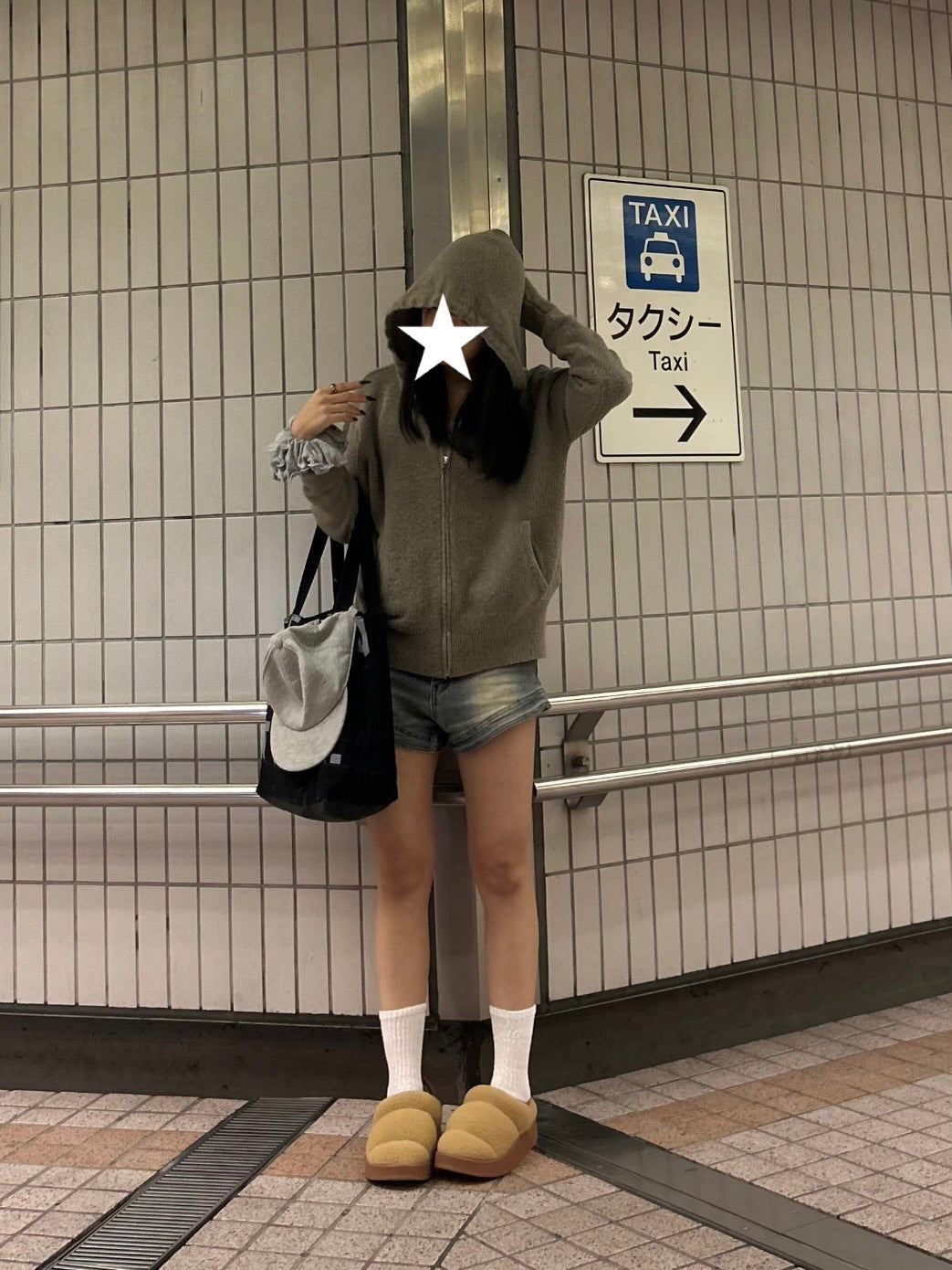 スモーキーカラー薄手フーディニットカーデ MI-22