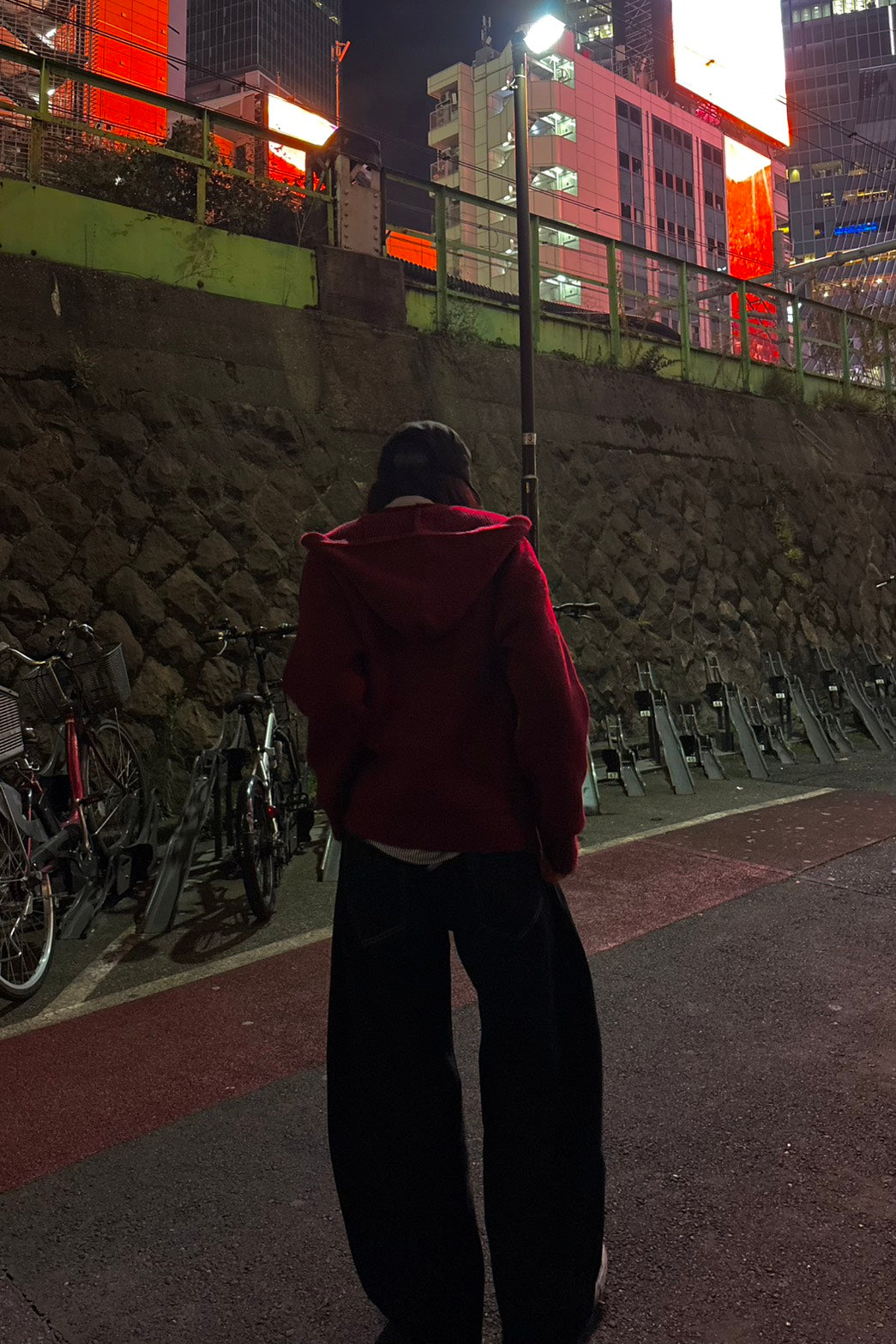 ダブルジップオーバーニットフーディーカーデ LO-002