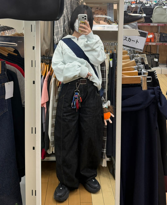 ステッチカーブブラックデニム GY-005