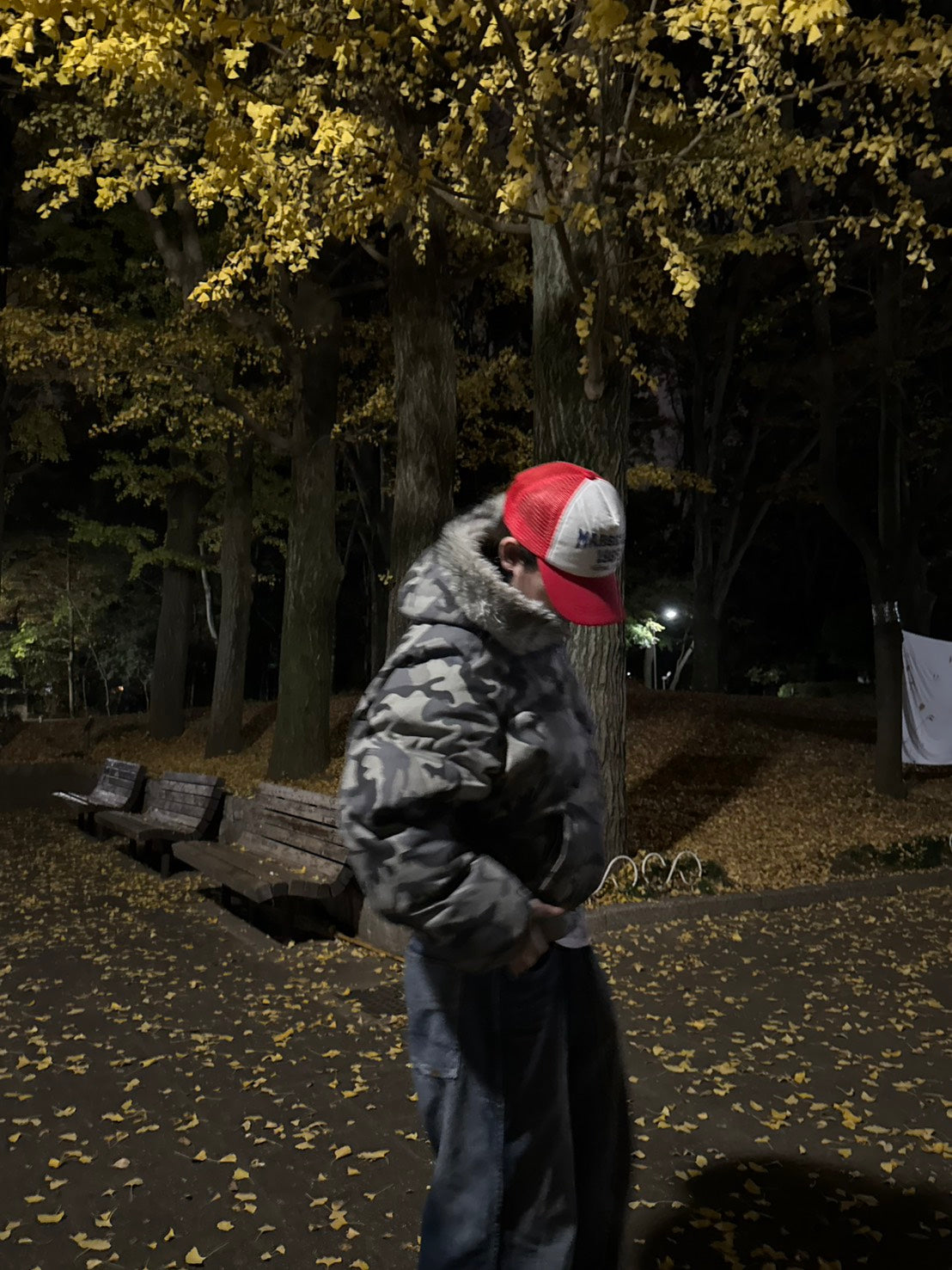 迷彩ファー付きフード中綿ショートジャケット PP006