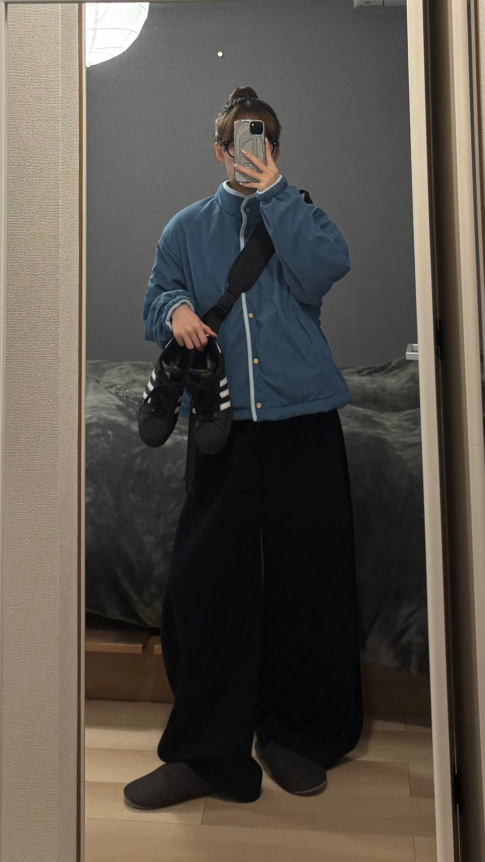 リバーシブル立襟コーデュロイ中綿キルティングブルゾン SCK-036