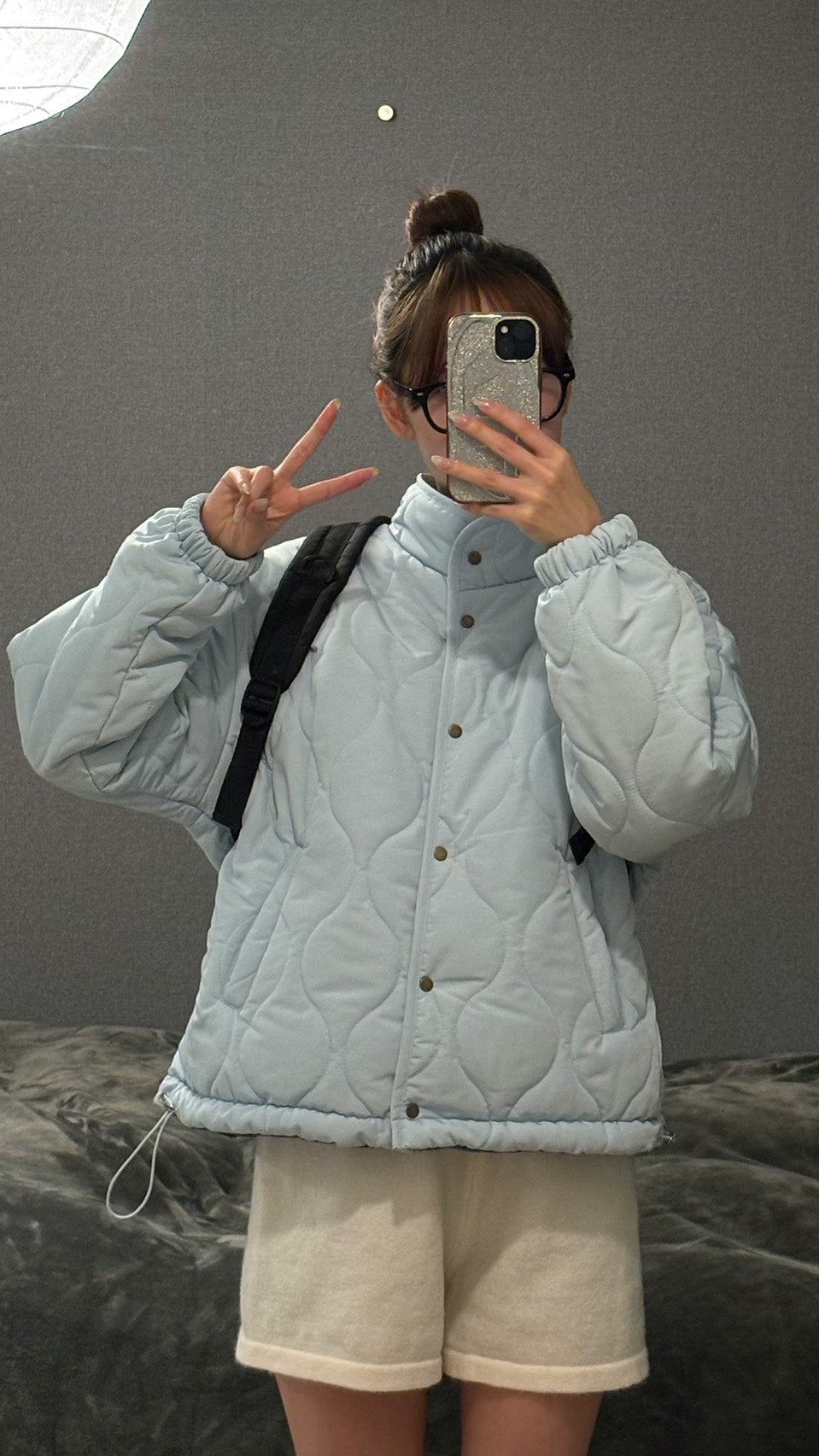 リバーシブル立襟コーデュロイ中綿キルティングブルゾン SCK-036