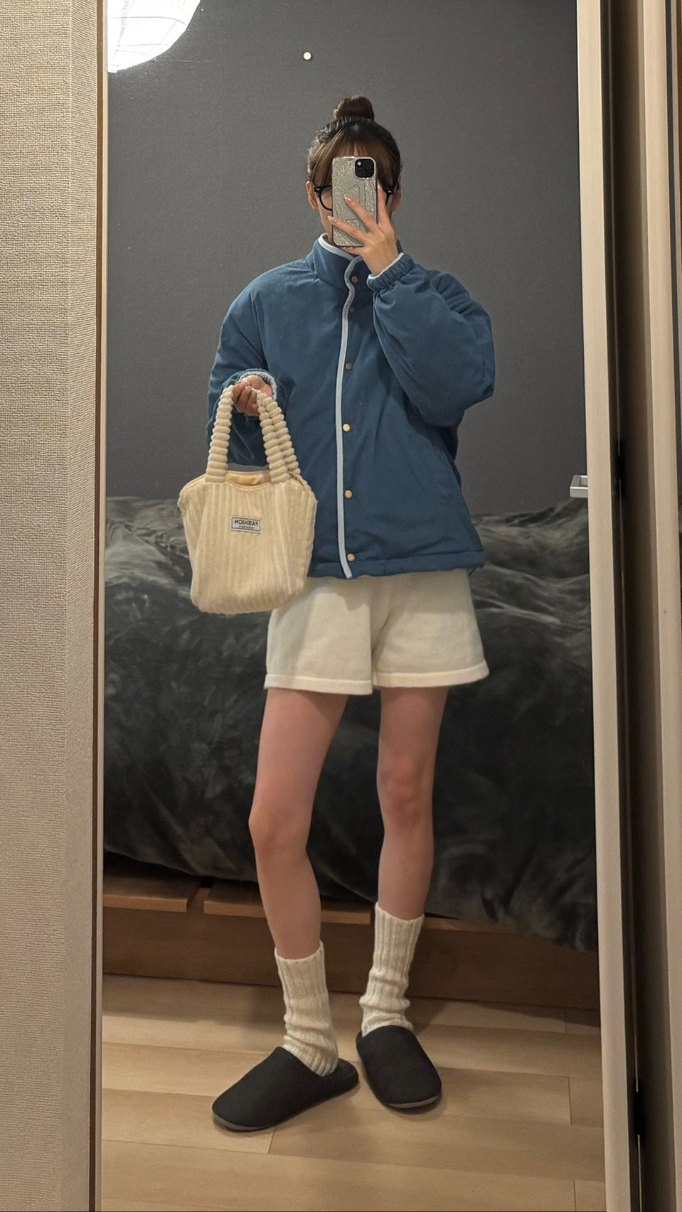 リバーシブル立襟コーデュロイ中綿キルティングブルゾン SCK-036