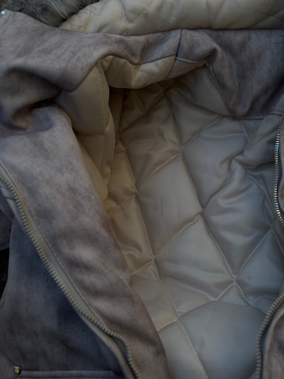 墨染ファーフード中綿ヘビーアメリカンブルゾン HR-018