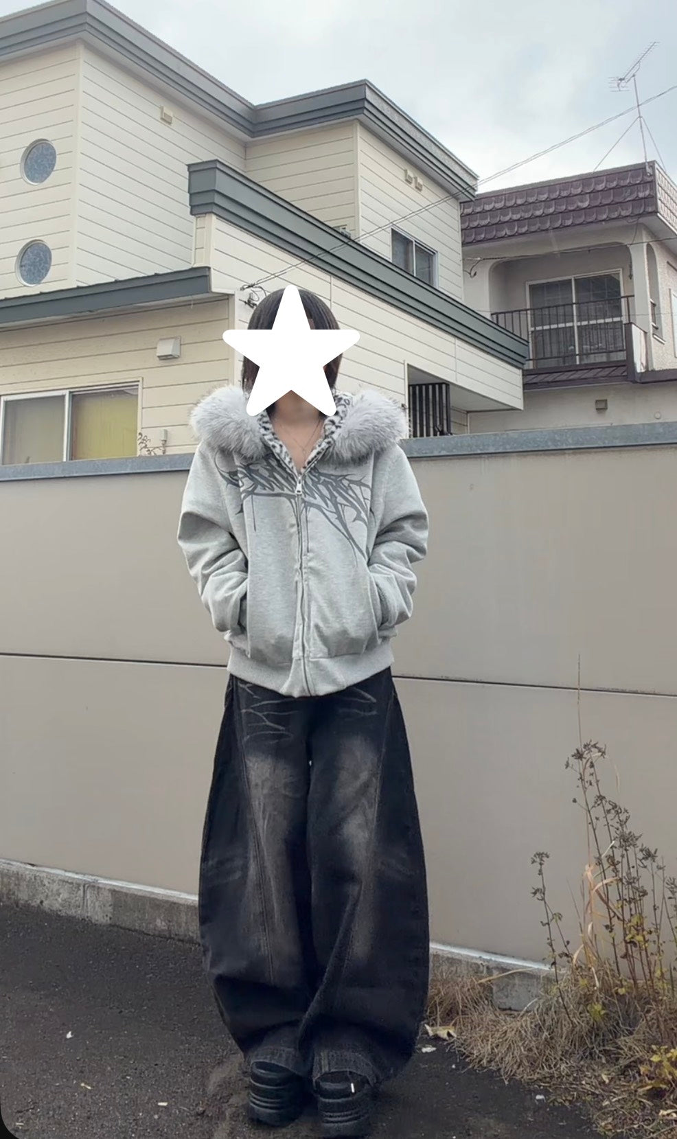 ヴィンテージウォッシュ ワイドカーブデニム AKA-001