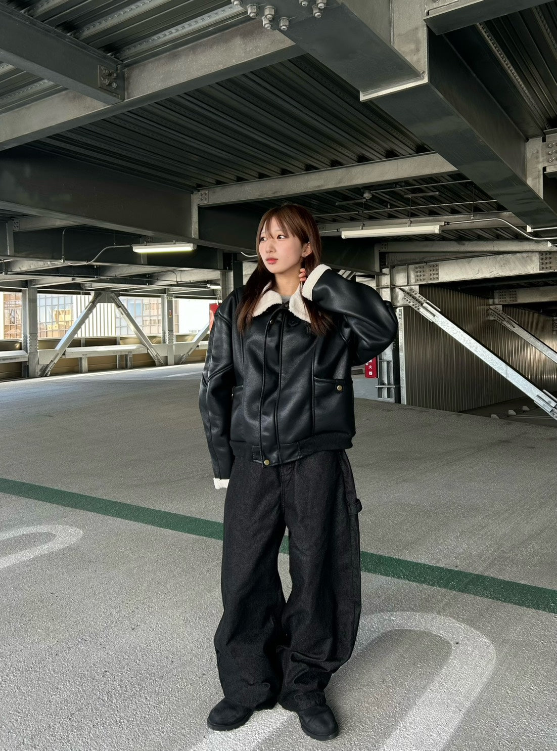 ボアライニング ショートPUレザーブルゾン LLS-019