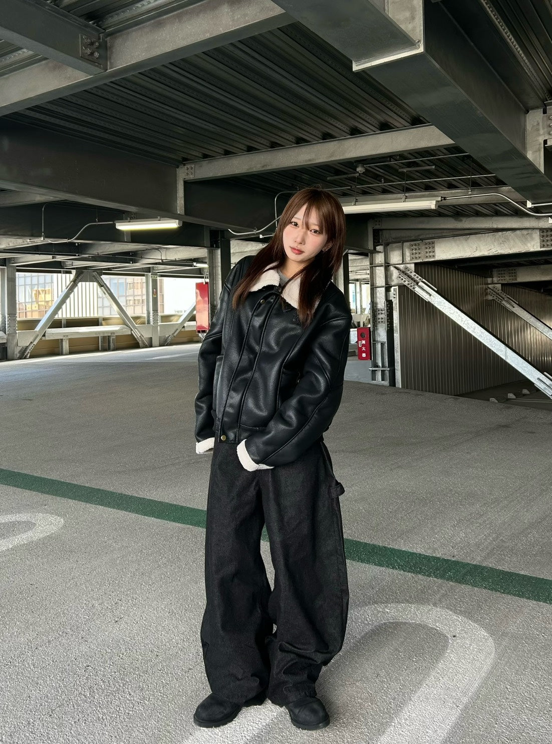 ボアライニング ショートPUレザーブルゾン LLS-019