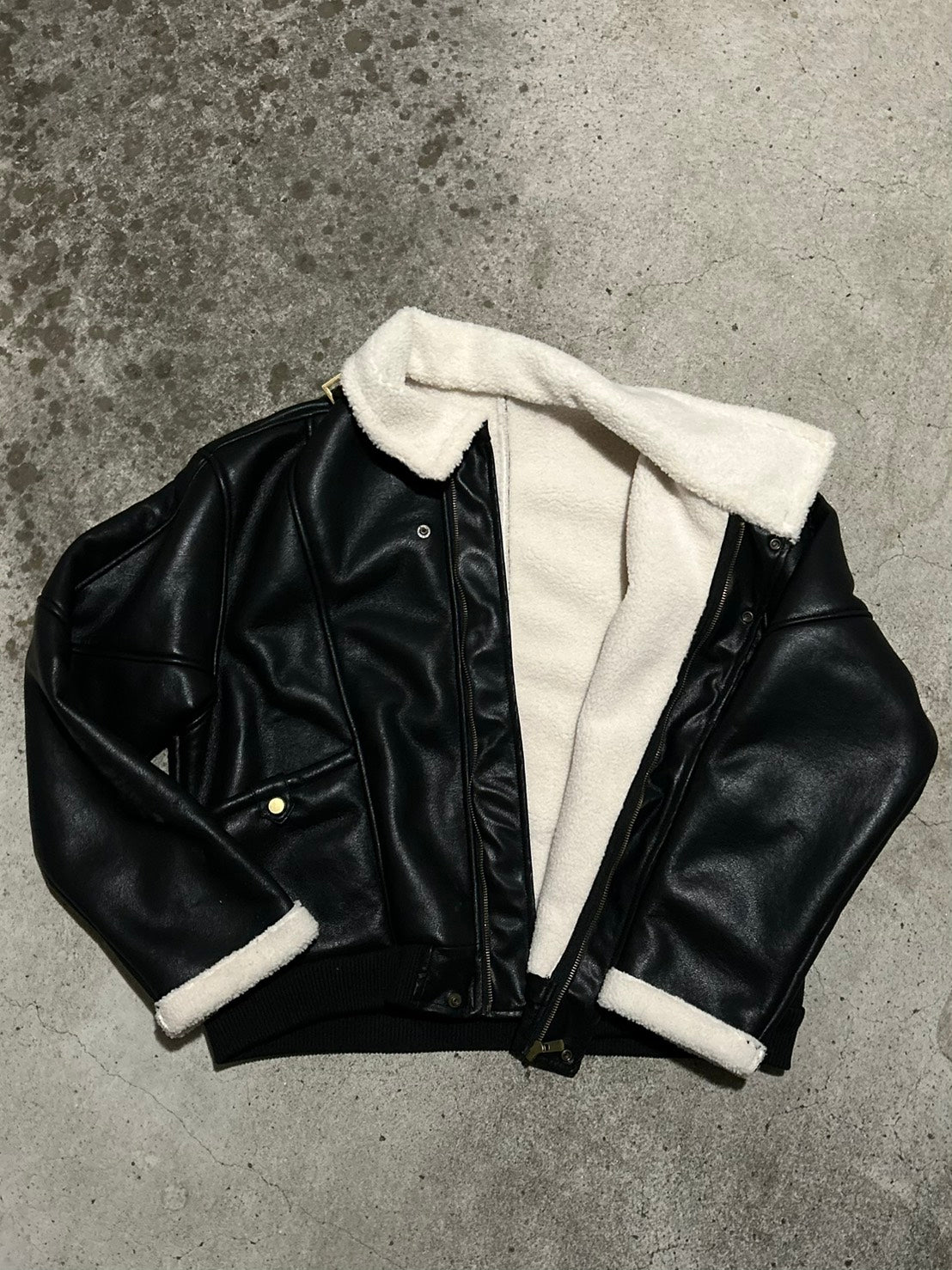 ボアライニング ショートPUレザーブルゾン LLS-019