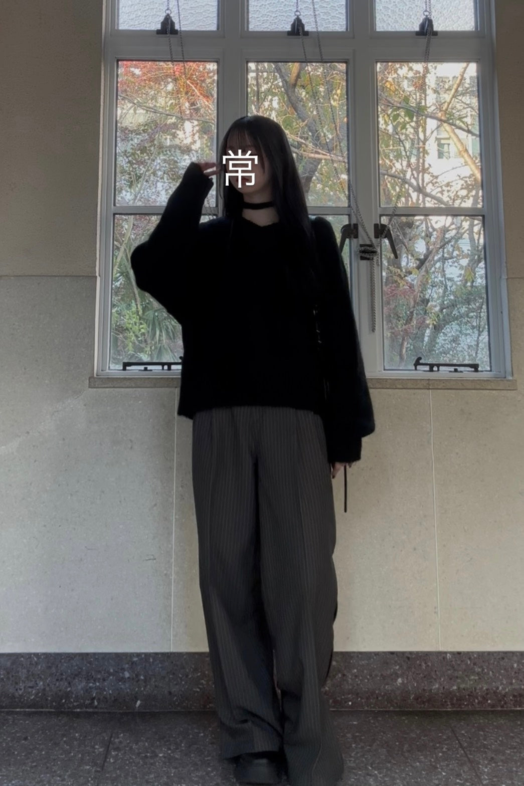 ソフトヤーン Vネックルーズニットトップス UI-005