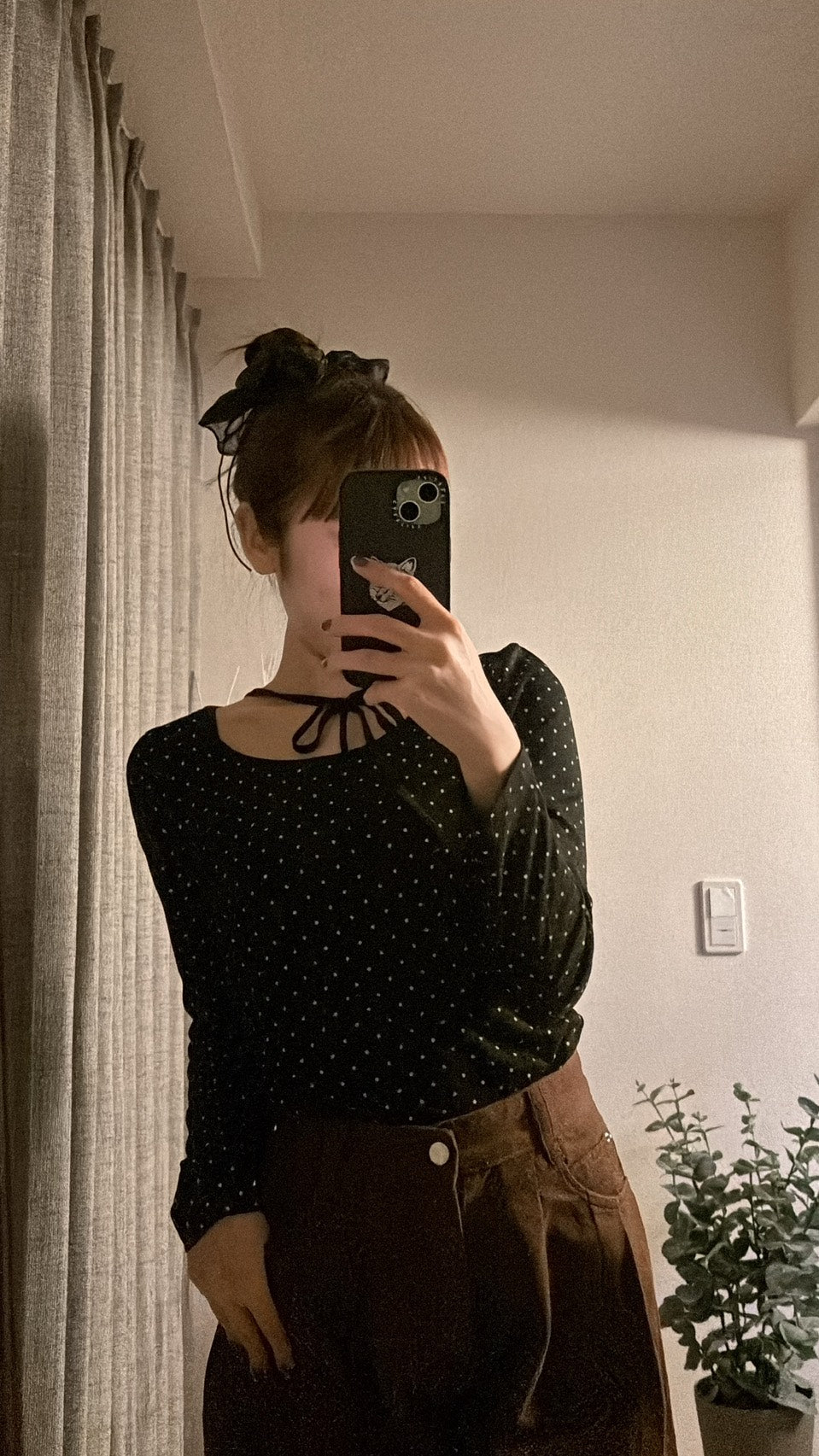 ドットリボンネック レトロロングスリーブ RIM-006