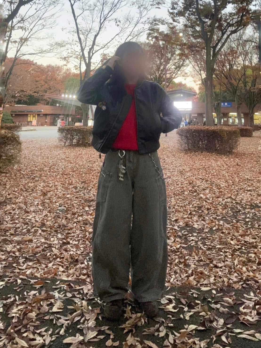 ストライプカーブ ワイドデニムカーゴパンツ EA-012