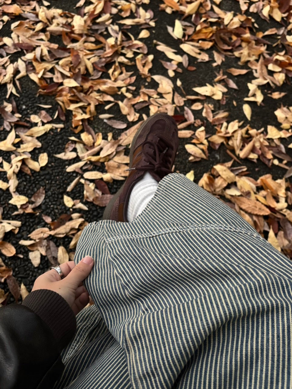 ストライプカーブ ワイドデニムカーゴパンツ EA-012