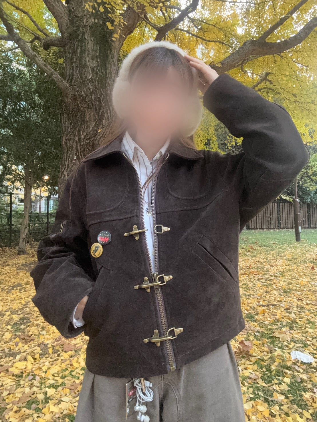 スエードタッチ フックトグルショートブルゾン EA-013