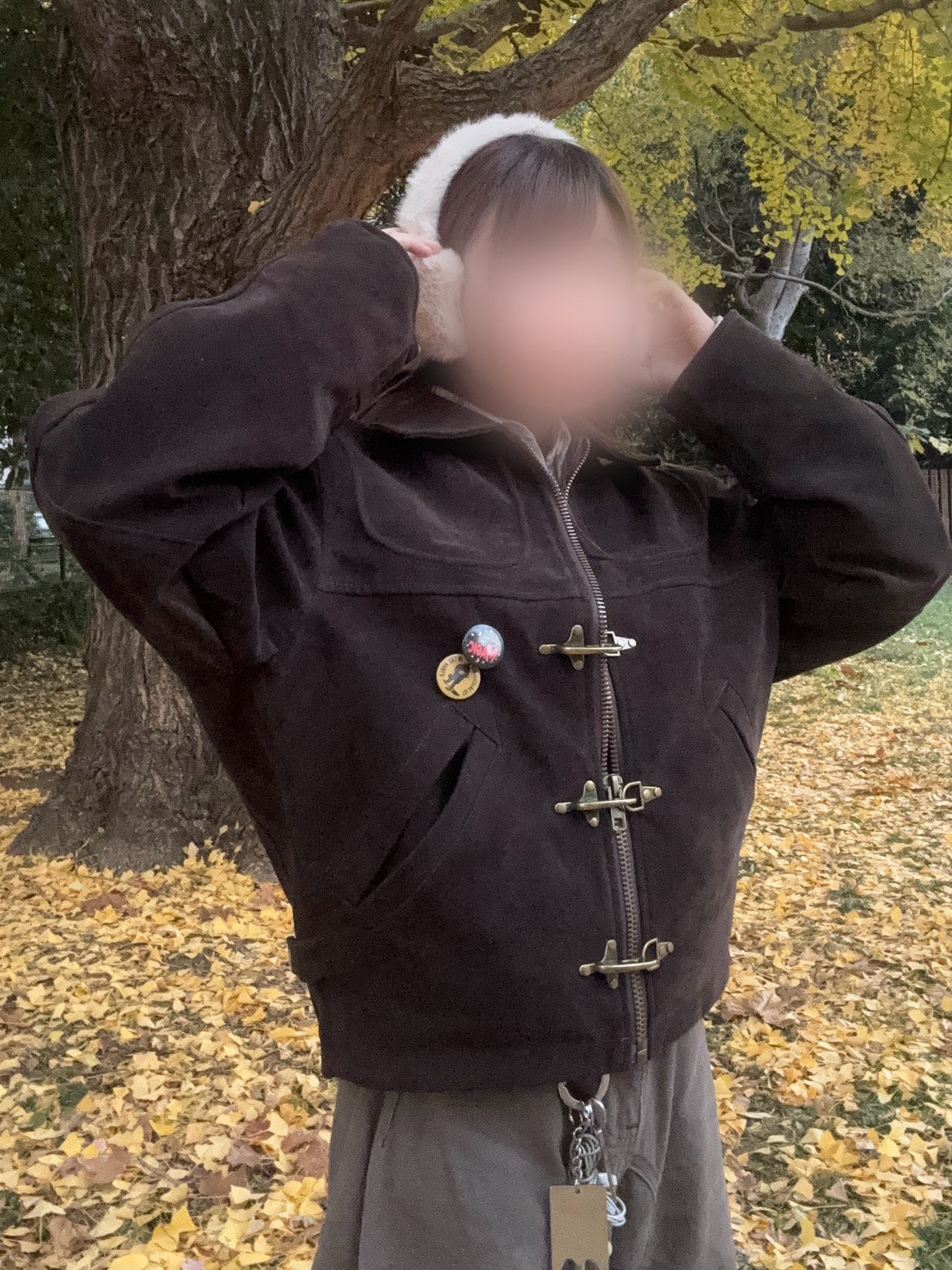 スエードタッチ フックトグルショートブルゾン EA-013