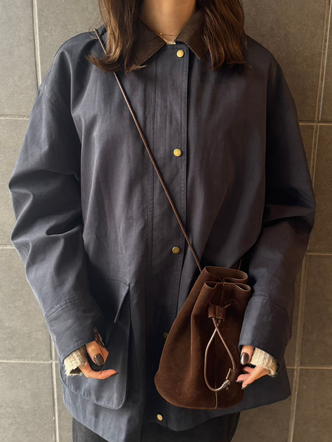 コーデュロイカラー ミドルワークコート FU-001