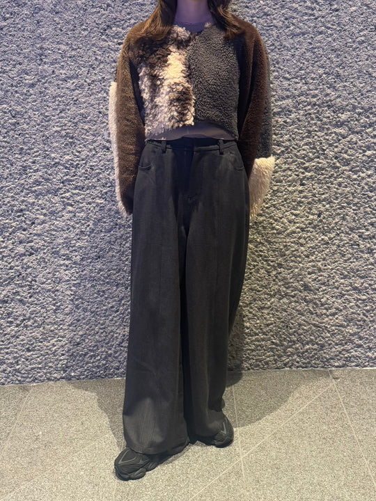 ハイウエスト ドレープワイドスラックス FU-002