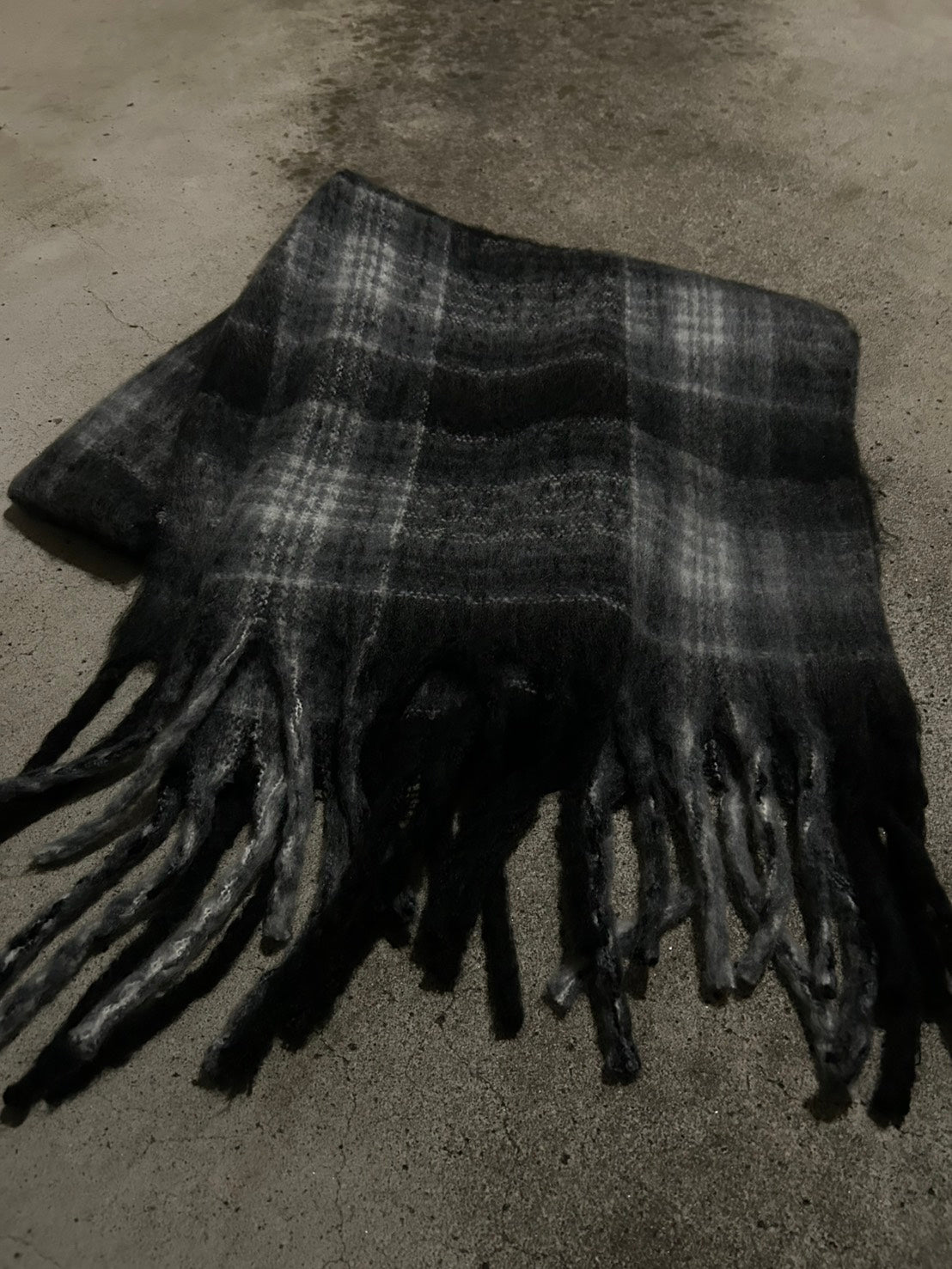 グレーシャームード チェックモヘアストール LLS-022