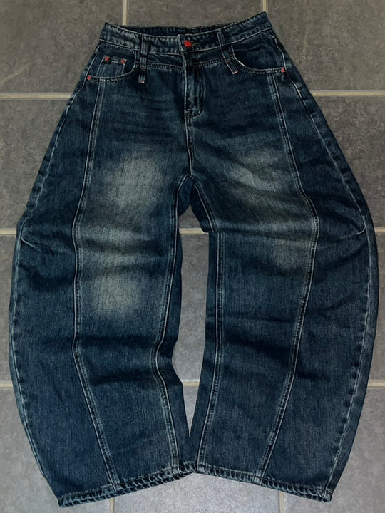 ヴィンテージウォッシュカーブワイドデニム IX-004