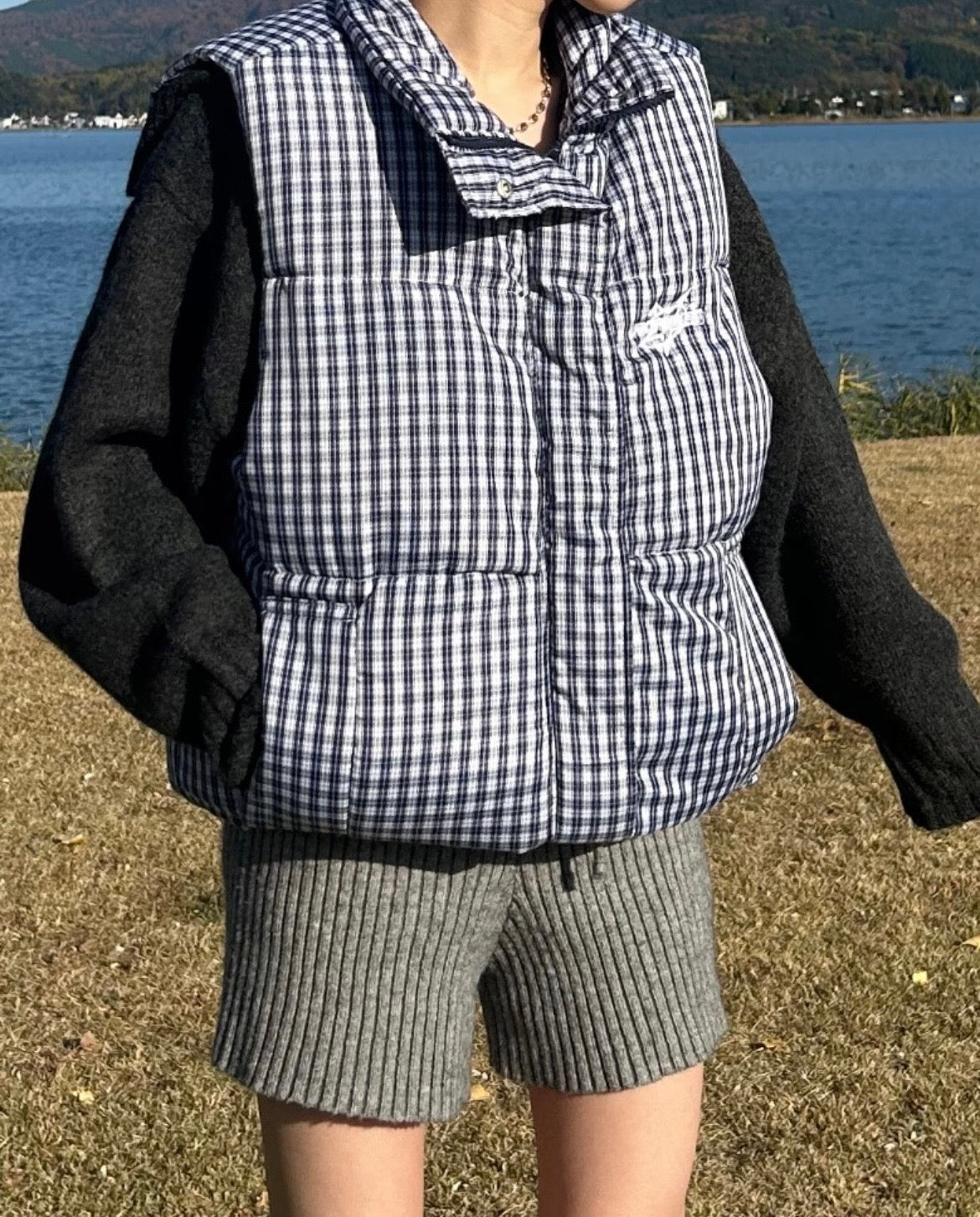 チェックダウンベスト SZ-009