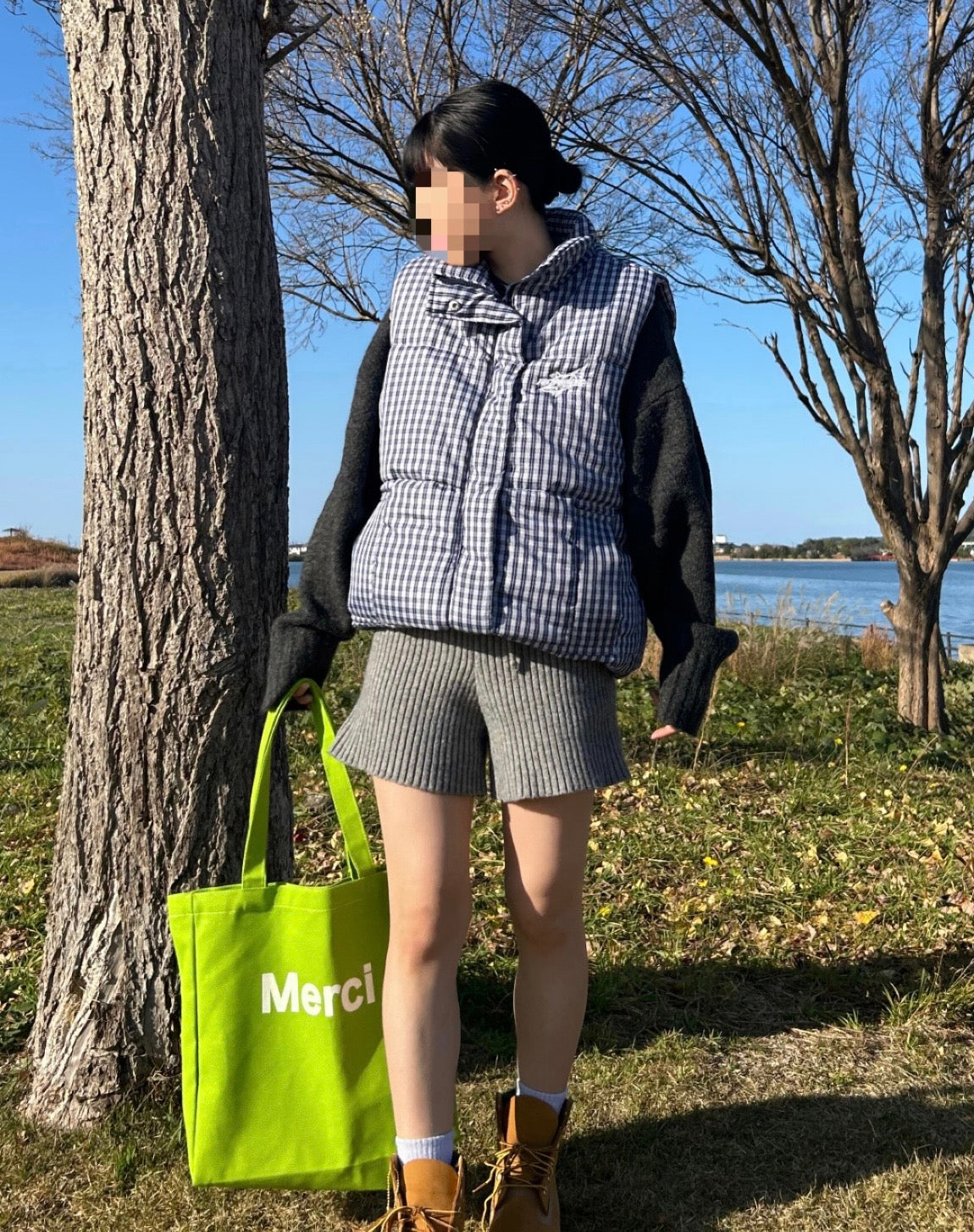 チェックダウンベスト SZ-009